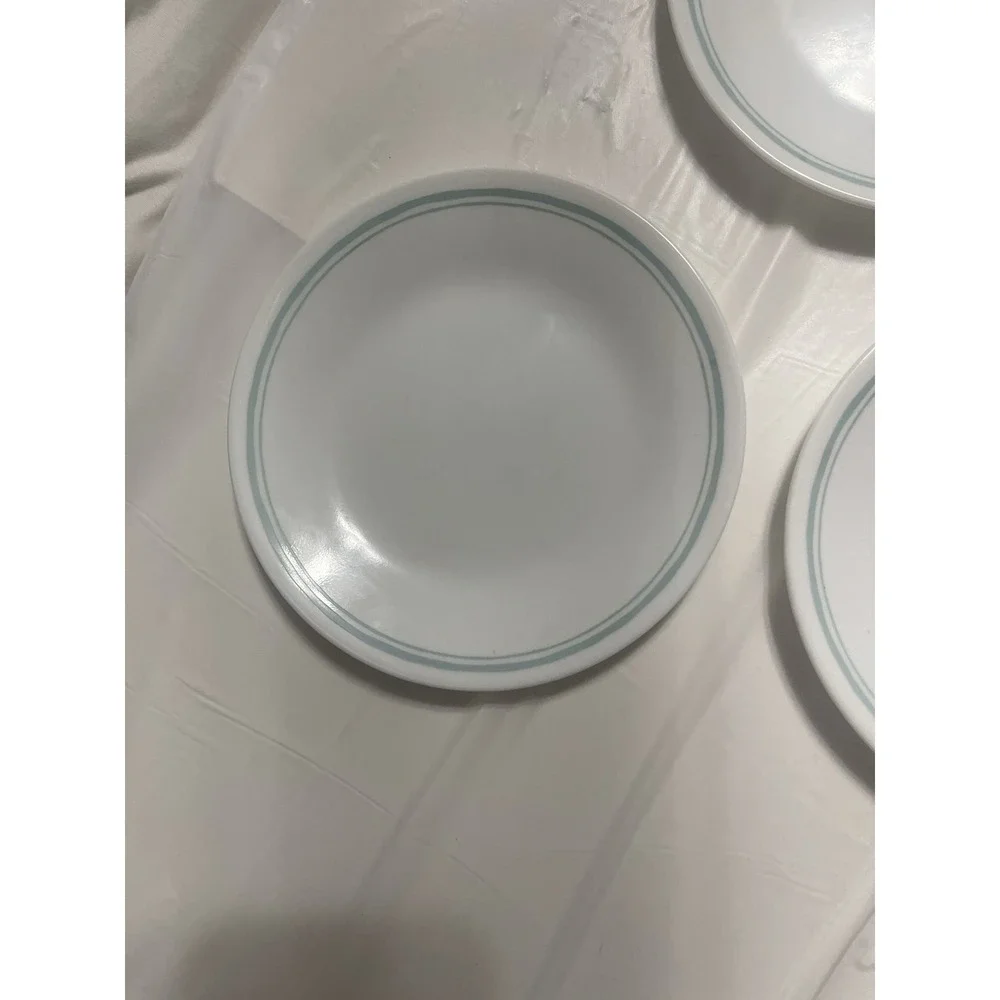 Corelle Delano Set of 6 Plates 6.75 Inches White Blue